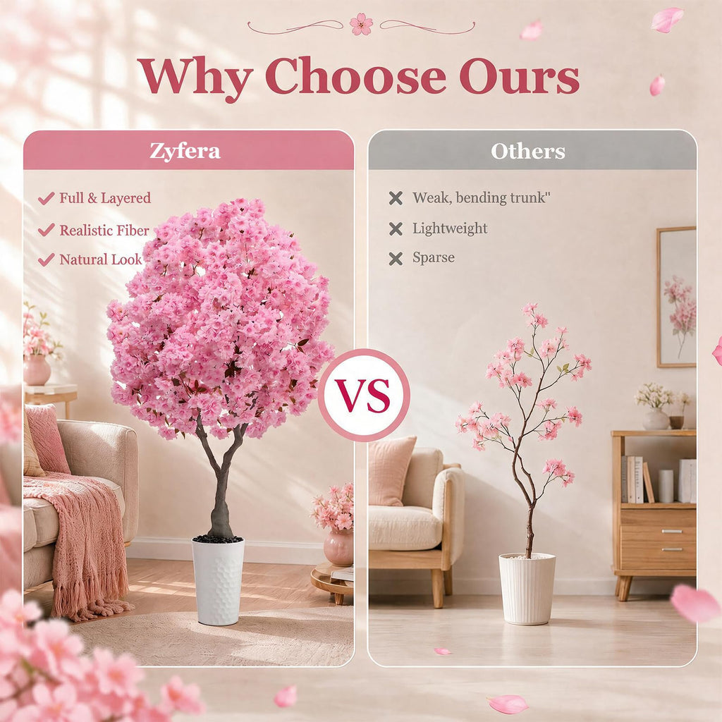 Artificial Cherry Blossom Tree 6FT - Fake Flower Blooming Tree