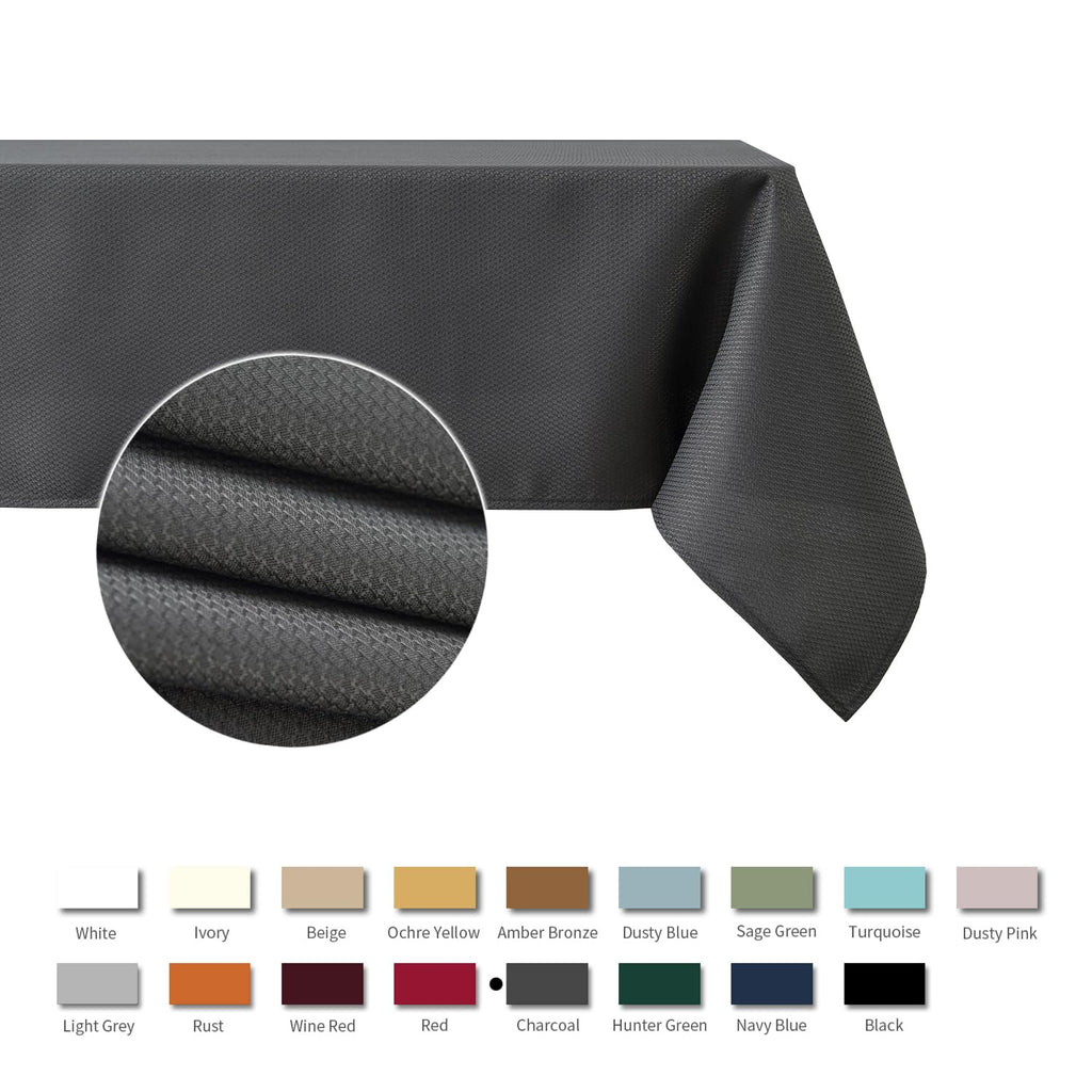 Textured Rectangle Tablecloth, Wrinkle Free Spill Proof, Soft Jacquard Table Cloth for Buffet Banquet Parties Event