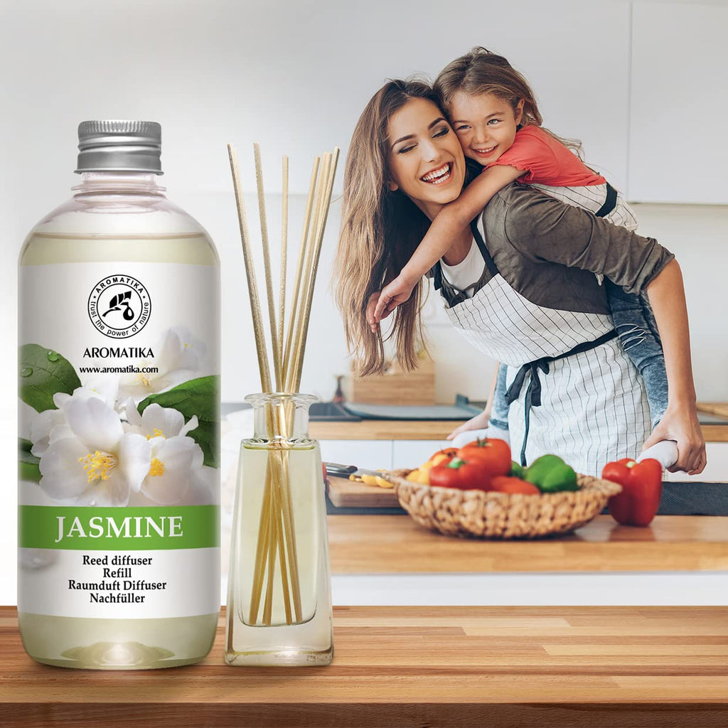 Reed Diffuser Refill With Jasmine Essential Oil 34 Fl Oz - 2x500ml - Fragrance Oil - Room Freshener - Floral
