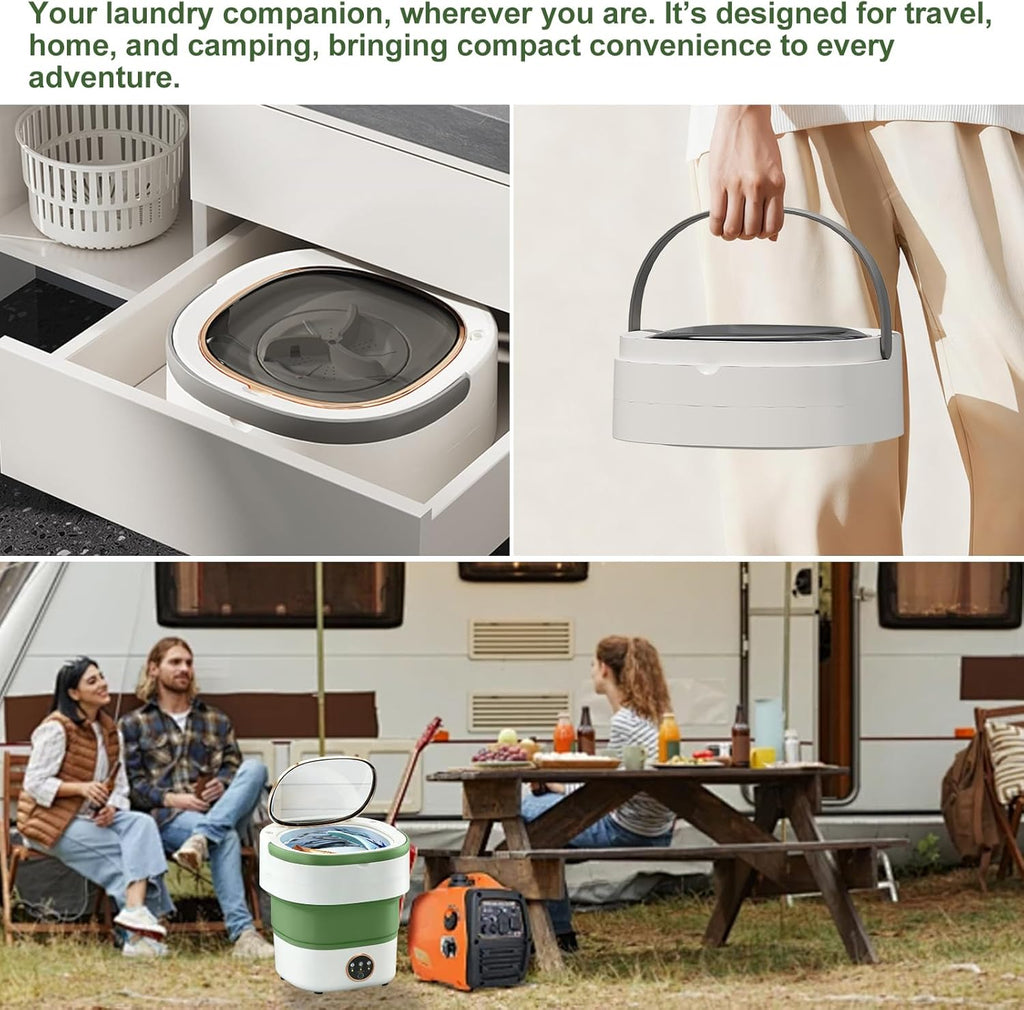 Portable Washing Machine 20L - Small Foldable Washer with Spin Basket, 3 Mode Deep Clean - Mini Laundry Machine for