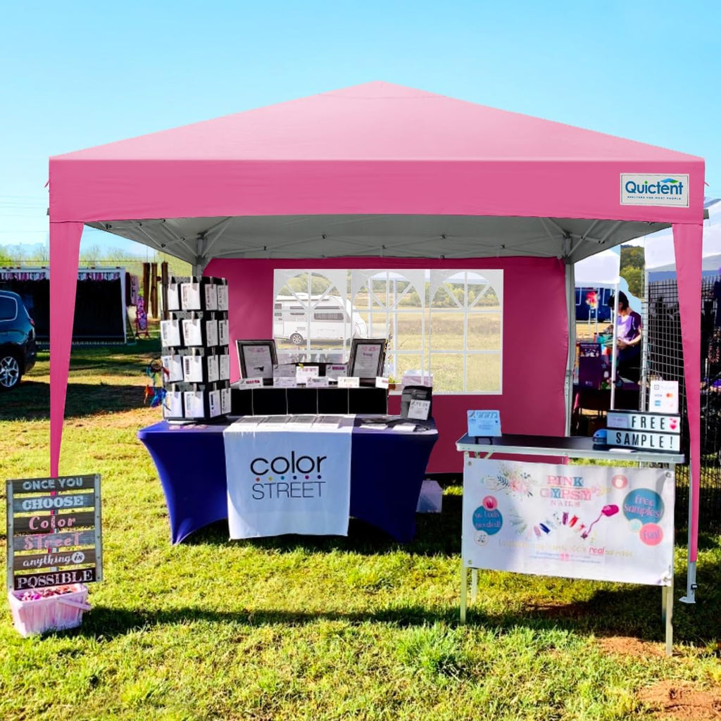 Easy Pop up Canopy Tent 10'x10' with 4 Detachable Window Sidewalls, One Person Setup