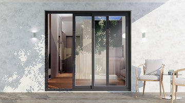 Patio Exterior Metal-Plastic Sliding Doors/Patio 8166 Matte Black 72" x 80" Left Active Door/Tempere