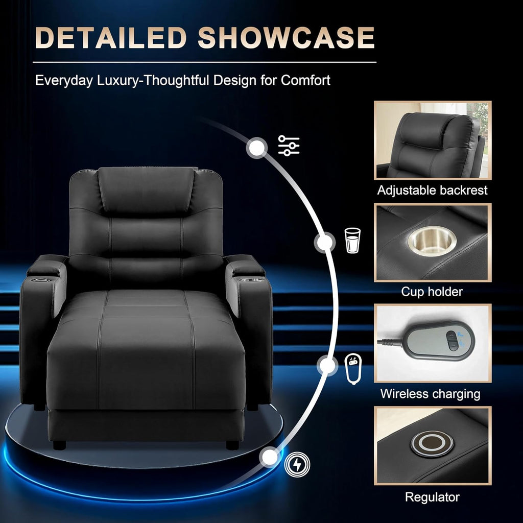 Home Theater Seating Oversized Recliner Chair Faux Leather Recliner Sofa Comfy Home Theater Chairs Power Loveseat