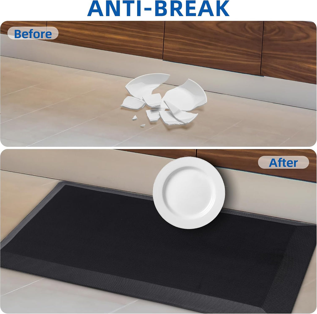 Extra Thick Anti Fatigue Mat Floor, 20x48, Black | 9/10 Inch Thick, Cushioned Standing Desk Mat, Memory Foam