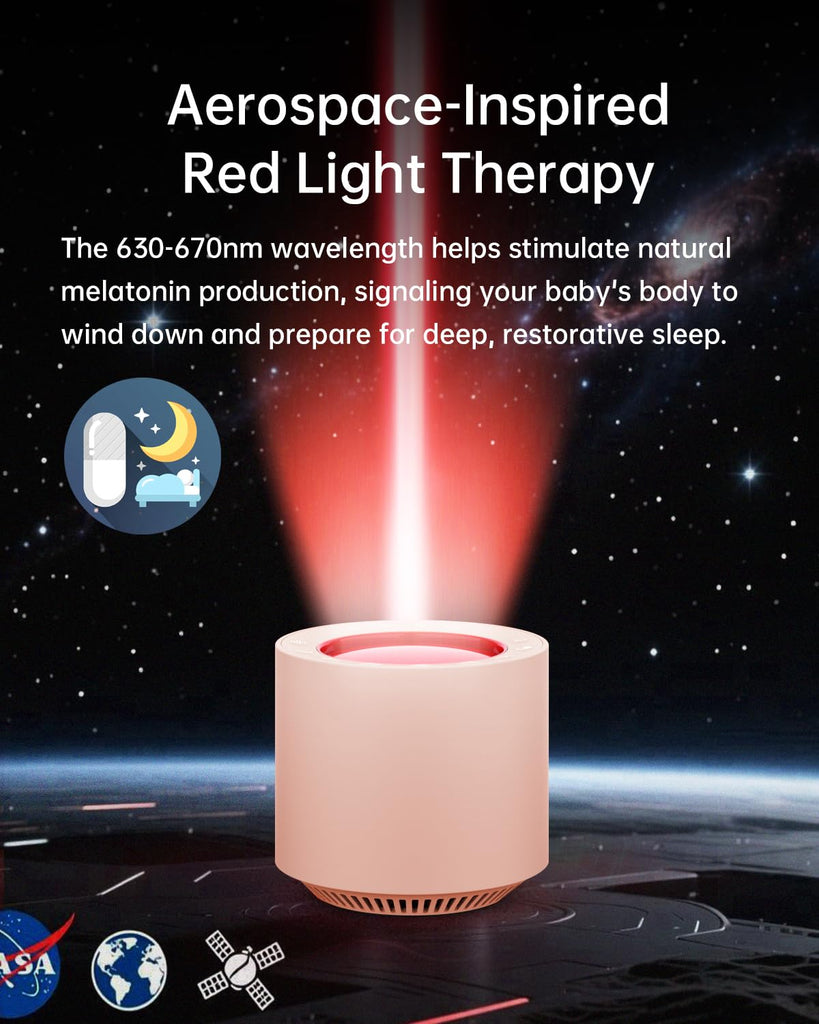 Dimmable Nursery Night Light: Red Light Therapy Sleep Sound Machine with 38 Sounds & Calming Womb Soother Memory Function