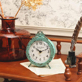 HOME Antique Table Clock Silent Non-Ticking