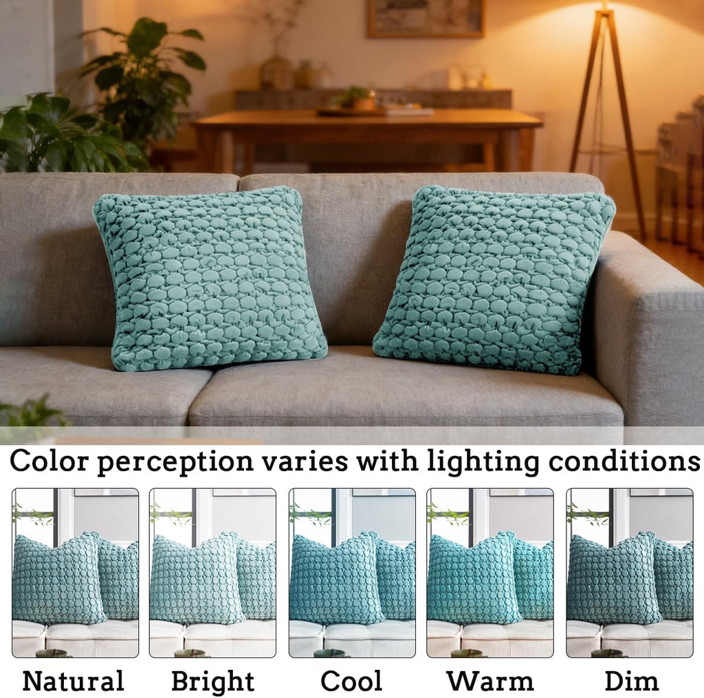 Pillow Covers 24x24 Set of 2 Velvet Euro Shams Decorative Farmhouse Pillowcases Boho Square Cushion Covers Soft