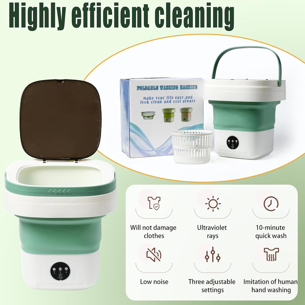 Mini Portable Foldable Washer - 16L Portable Washing Machine, Spin dryer, Small Folding Washing Machine 3 Cleaning