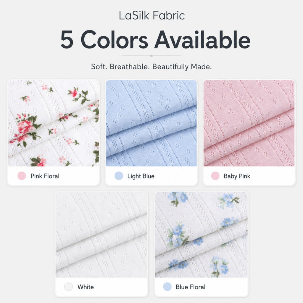 Pointelle Fabric by the Yard, 100% Cotton Eyelet Fabric, Soft Stretch Openwork Rib Knit Fabric for DIY Craft & Sewing