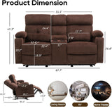 Power Reclining Loveseat, Massage Loveseat Recliner Sofa Home Theater Seating with Heat
