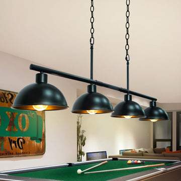 Pool Table Light for 7' 8' Adjustable Billiard Lights Hanging Over Pool Table Lights, 4 Light Industrial Chandelier
