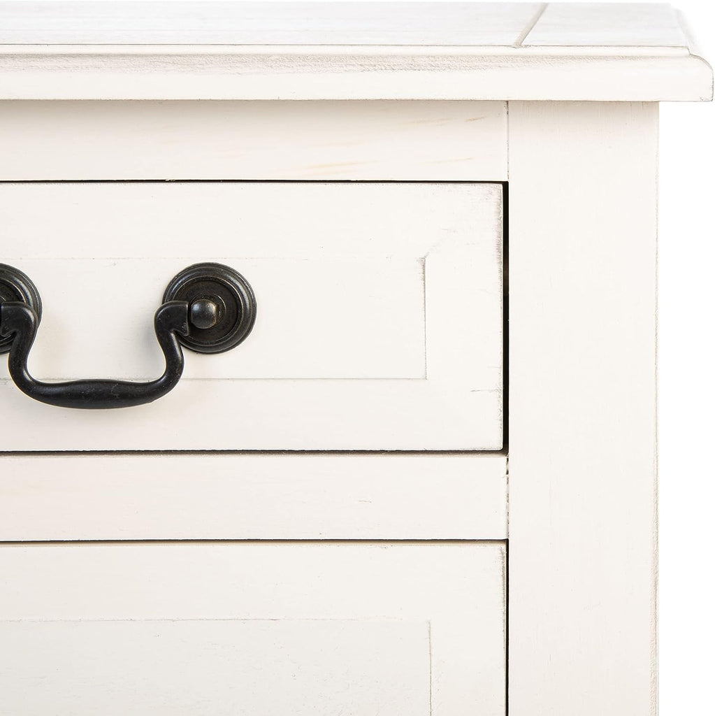 Furniture - Primrose 3-Drawer Console Table - Distressed White - Solid Wood - Farmhouse Classic Design - Ideal