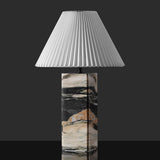 Mackenzie Light Brown/Black Marble Square 25-inch Table Lamp Living Room Home Office Desk Nightstand (LED Bulb Included)