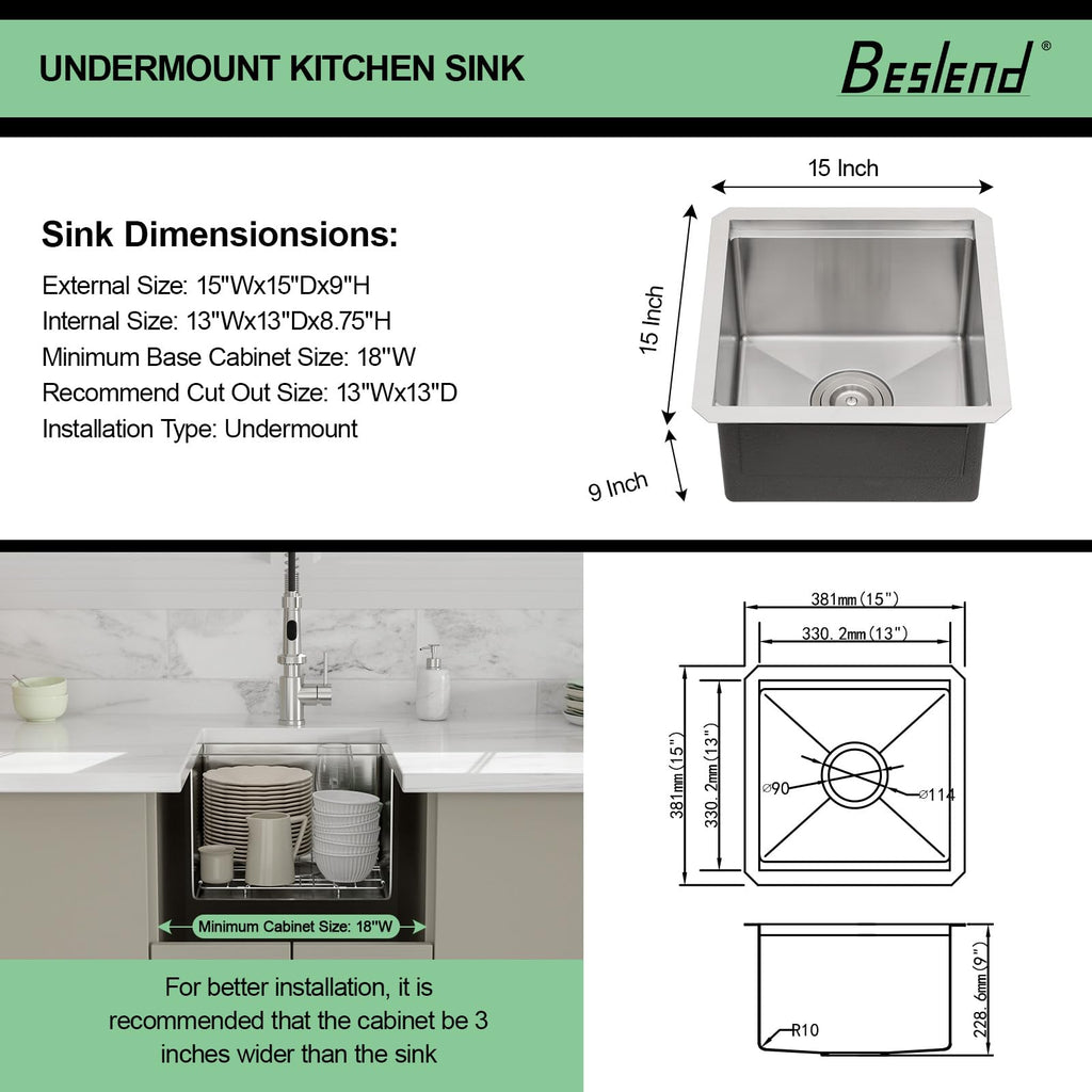 15 Undermount Bar Sink