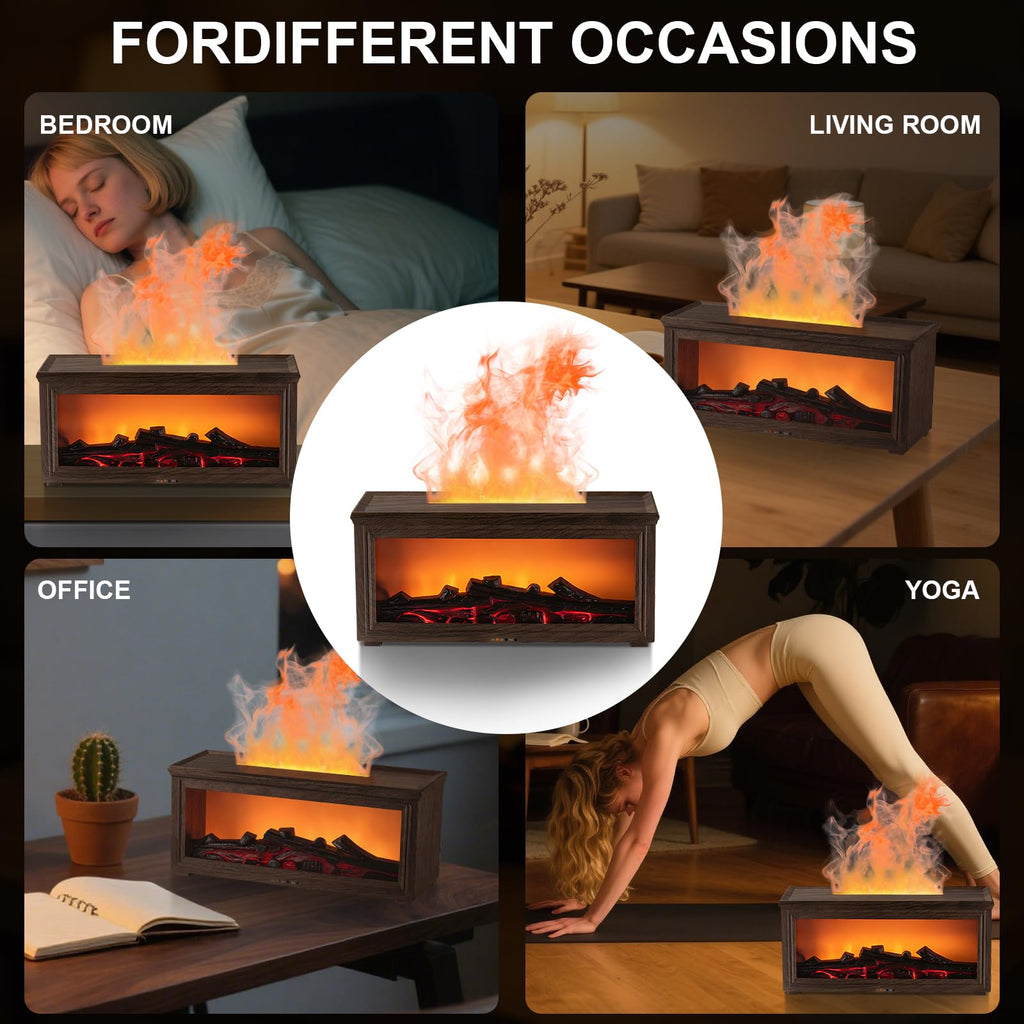 Fireplace Diffuser, Fireplace Flame Essential Oil Diffuser Humidifier