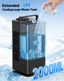Mini Portable Air Conditioner Cooler: 2000ml Air Cooling Fan with 120°Oscillating - 3 Mist Modes & 4 Speeds
