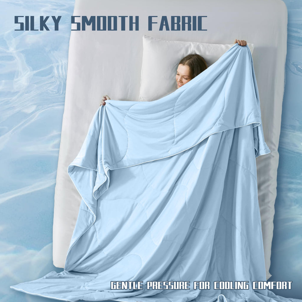 Cooling Comforter Twin Size, Blue Cooling Blanket for Hot Sleeper