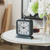 HOME Vintage Table Clock, Shelf Desk Top Clock Battery Operated Rustic Design