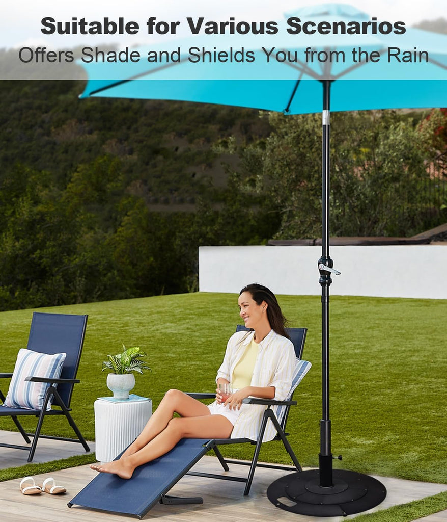 21 Inches Metal Umbrella Base with 2 Adapters for 1-¼" or 1-½" Umbrella Poles