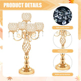 5-Arm Crystal Candelabra Centerpiece 23.2" Tall - Elegant Candle Holder Stand with Crystal Bowl, Chic Table Decor for