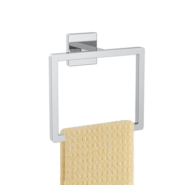Polished Chrome Towel Ring Square Hand Towel Holder Towel Hanger Bathroom Hardware Accessories Stainless Steel