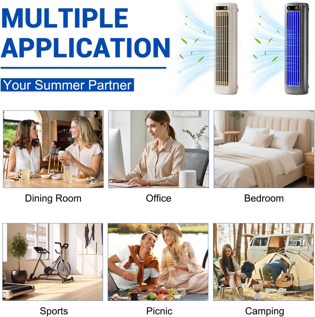 2026 Upgrade Cooling Ace Portable Air conditioner, Adjustable Cooling Fan with 3 Speeds & LED Touch Screen