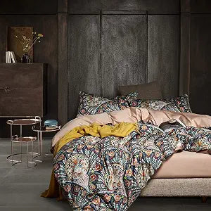 Queen Duvet Cover Set, Modern Industrial Luxury Bedding with Zipper Closure & Corner Ties, Soft Breathable Navy Teal
