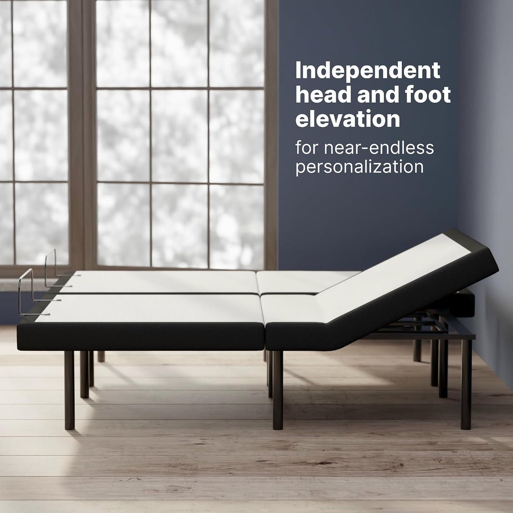 Adjustable Bed Frame & Power Base with Wireless Remote - Zero Gravity & Massage Settings, USB Ports, Split King - Set of 2