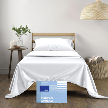 Egyptian Cotton Sheets King - Luxury King Cotton Sheet Sets 400 Thread Count (4 PC, White), 16 in Deep Pocket Soft - Set of 4