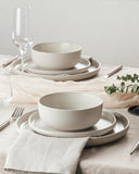 Milkyway Plates and Bowls Sets, 12 Pieces Dinnerware Sets, Reactive Glaze Dish Set, Stoneware Dishes Set for 4