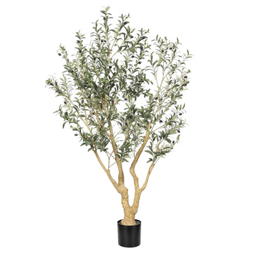 Large Artificial Olive Tree 6FT with UV Resistant in Black Planter