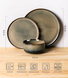 Ceramic Dinnerware Sets for 8, 24 Pieces Handmade Reactive Glaze Plates and Bowls Set, Scratch Resistant Dish Set