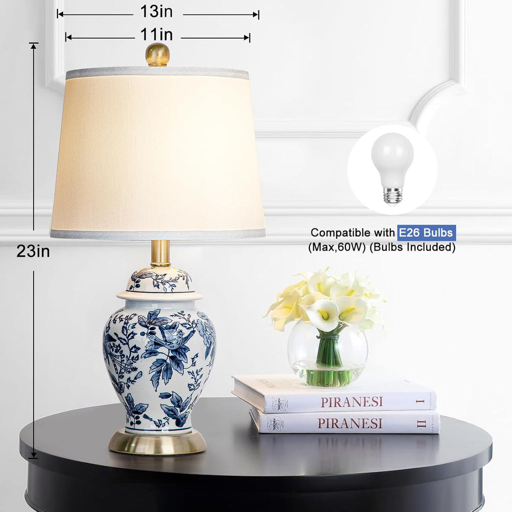 Chinoiserie Table Lamp 23'' Ceramic Table Lamp