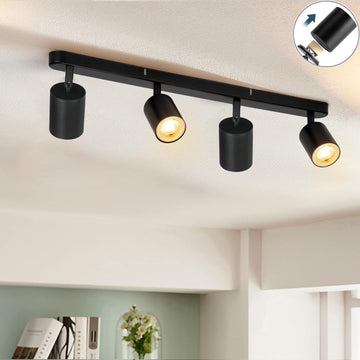 4 Way Track Lighting Kit Flexibly Rotatable Track Light Ceiling Kitchen LED Ceiling spot Light, Picture Wall