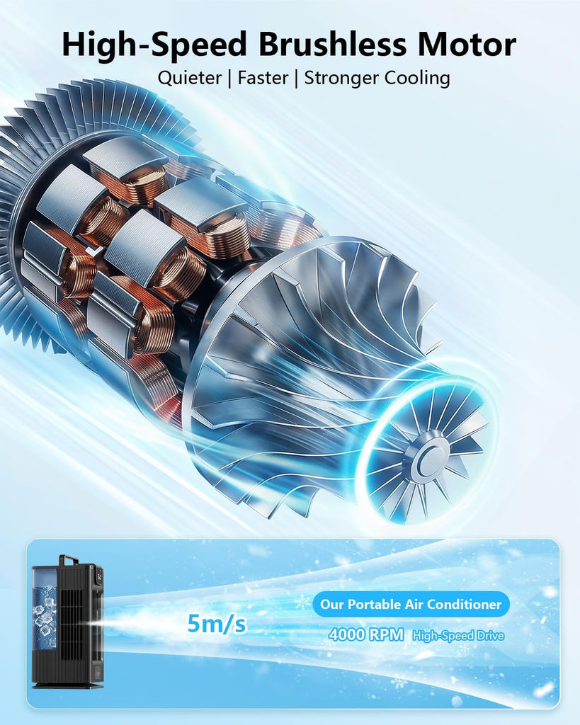 Portable Air Conditioner, 4-in-1 Personal Mini Air Conditioner Cooling Fan