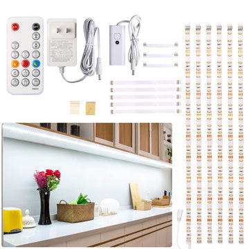 9.8ft Under Counter Light, Dimmable LED Cabinet Lighting with Remote
