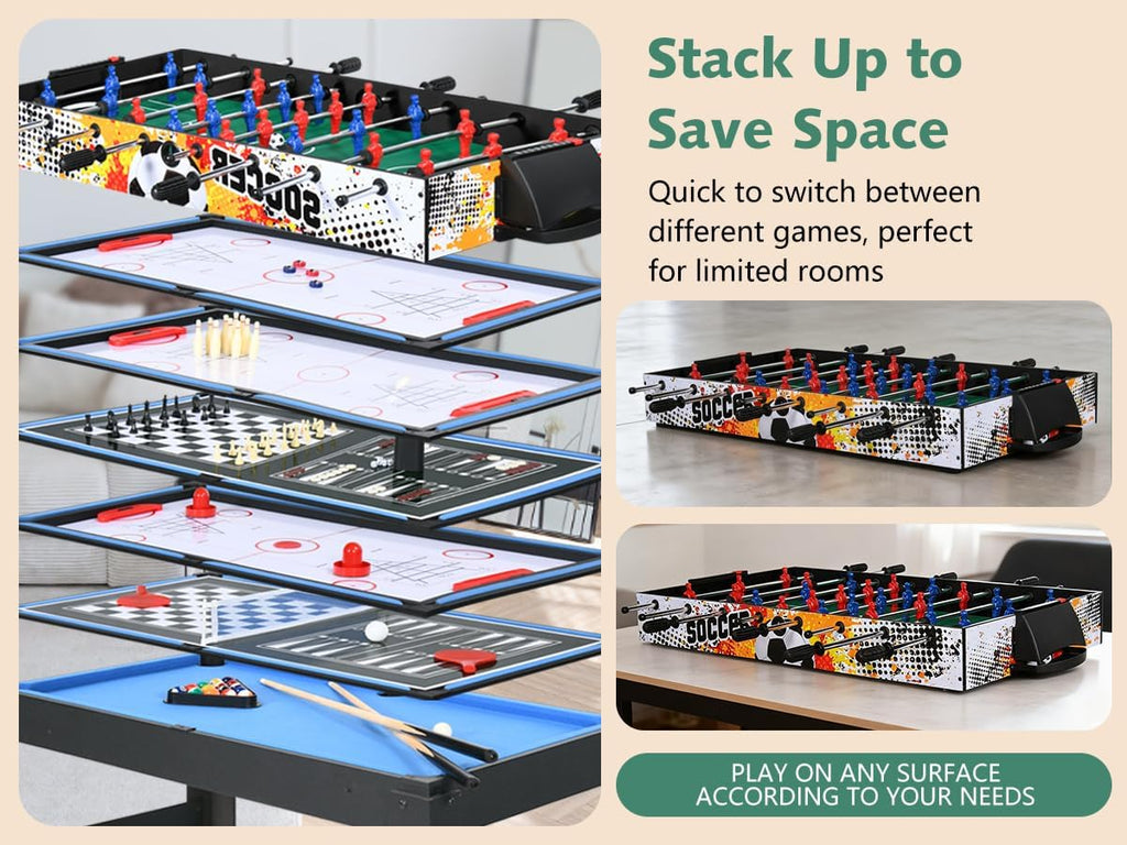 15-in-1 Multi Game Table, 48" Combo Game Table for Kids, Adults, Combination Game Table Set for Home, Game Room