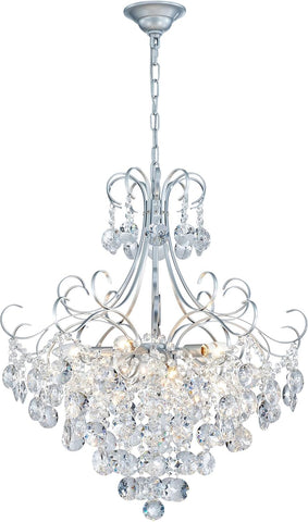 Crystal Chandelier K9 Crystal Lighting Chandelier for Living Room 10 E12 Bulbs High 27.6 in x Diameter 22.8 in, Silver A110-B0CTG17C4X