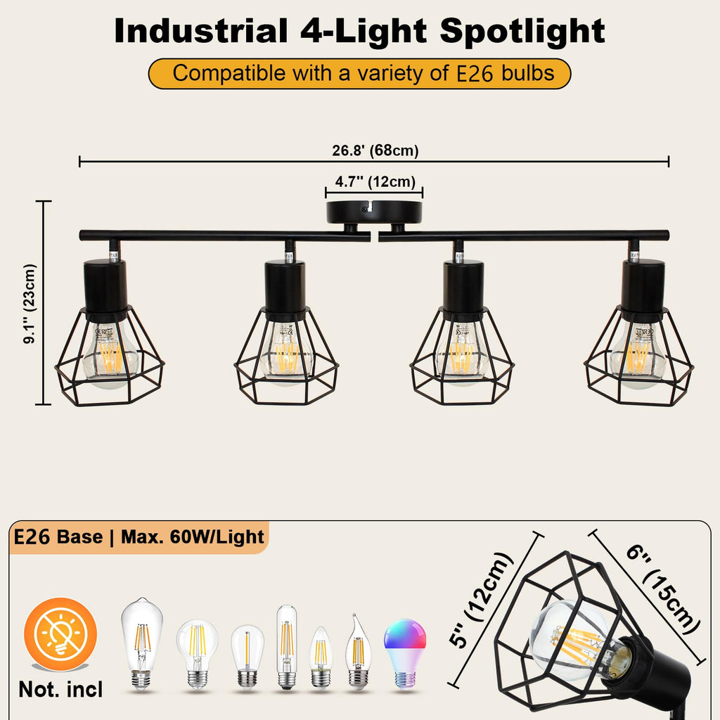 Track Lighting Farmhouse, Directional Ceiling Light Fixtures