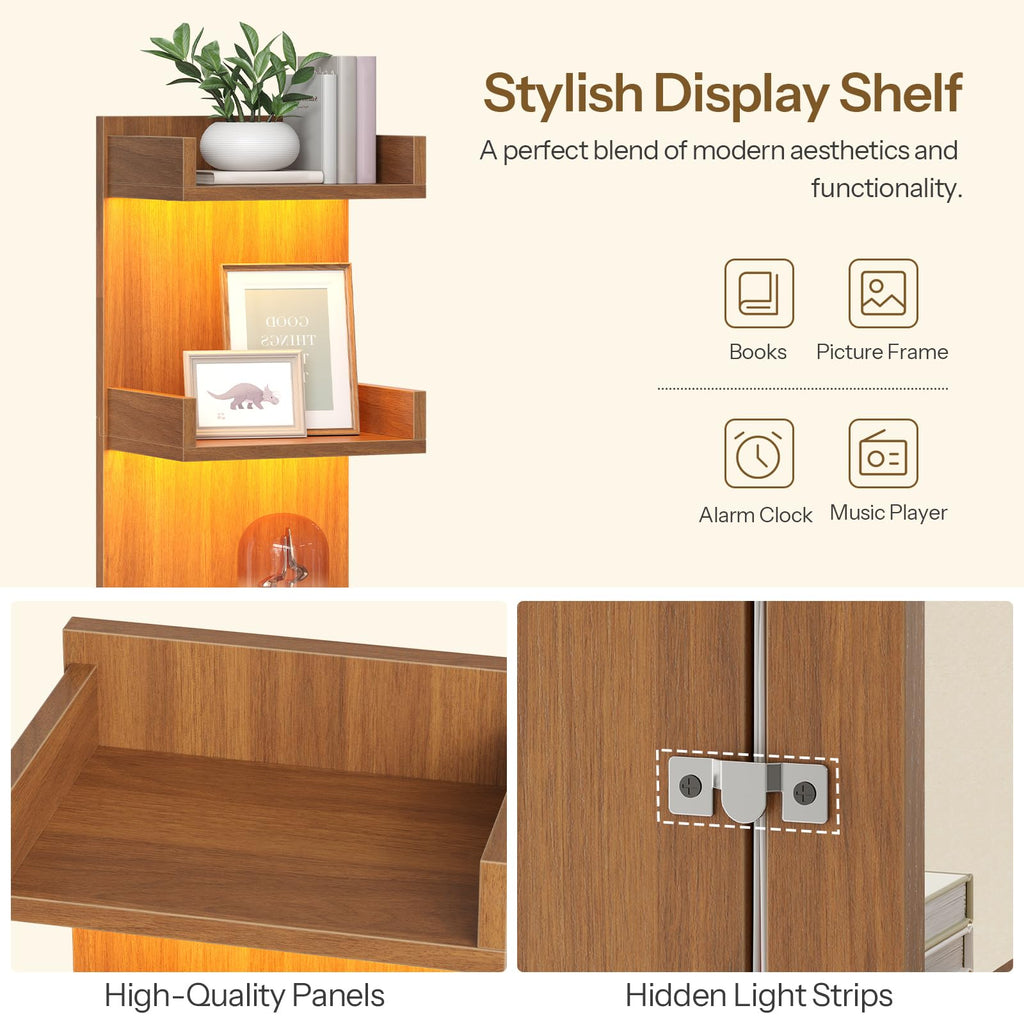 Floating Wall Shelves with LED Lights, Floating Shelf Wall Mounted