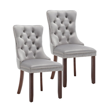 Velvet Dining Chairs, Light Gray Dining Chairs Set of 2