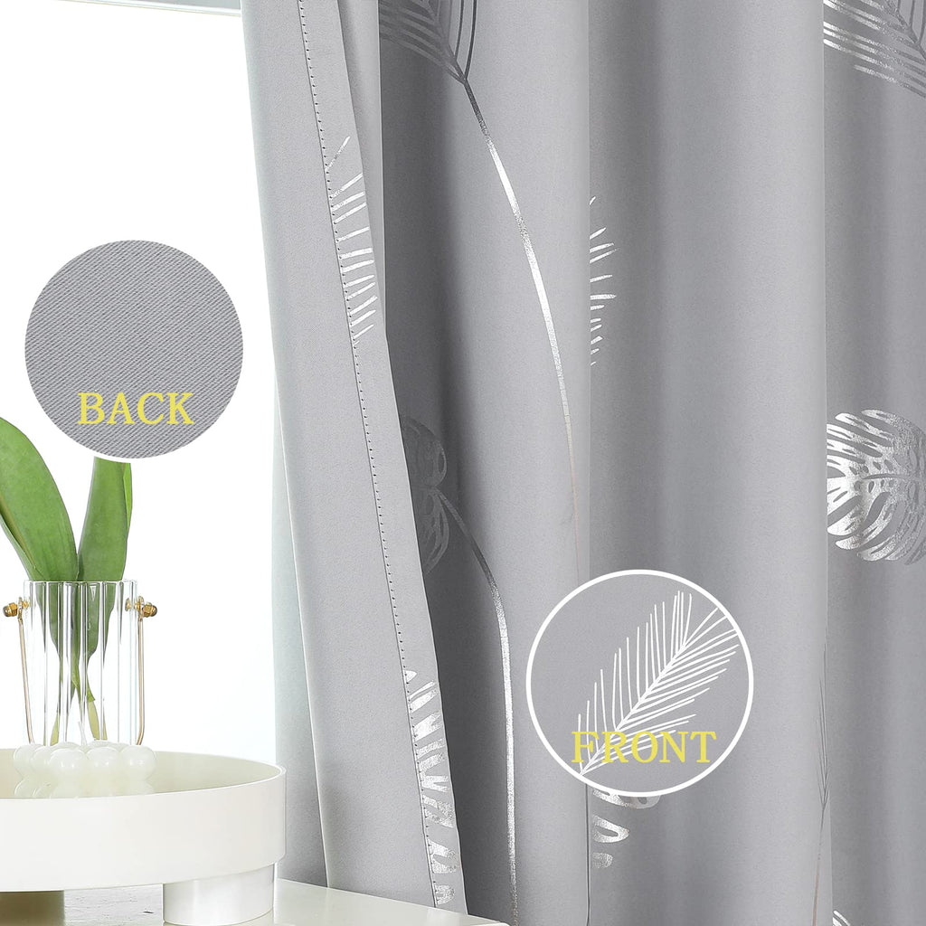 Light Grey Blackout Patterned Curtains