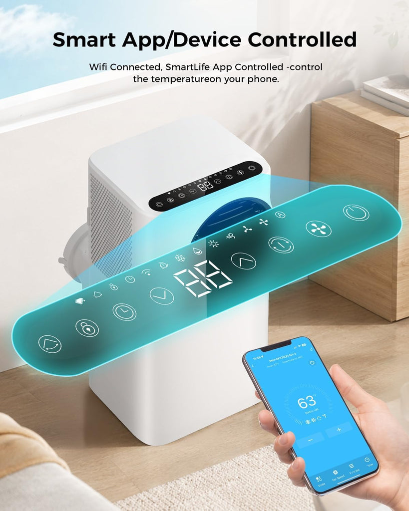 Portable Air Conditioners 16000 BTU 6-in-1 Smart AC Unit with WiFi App for Large Rooms up to 750 Sq. Ft.