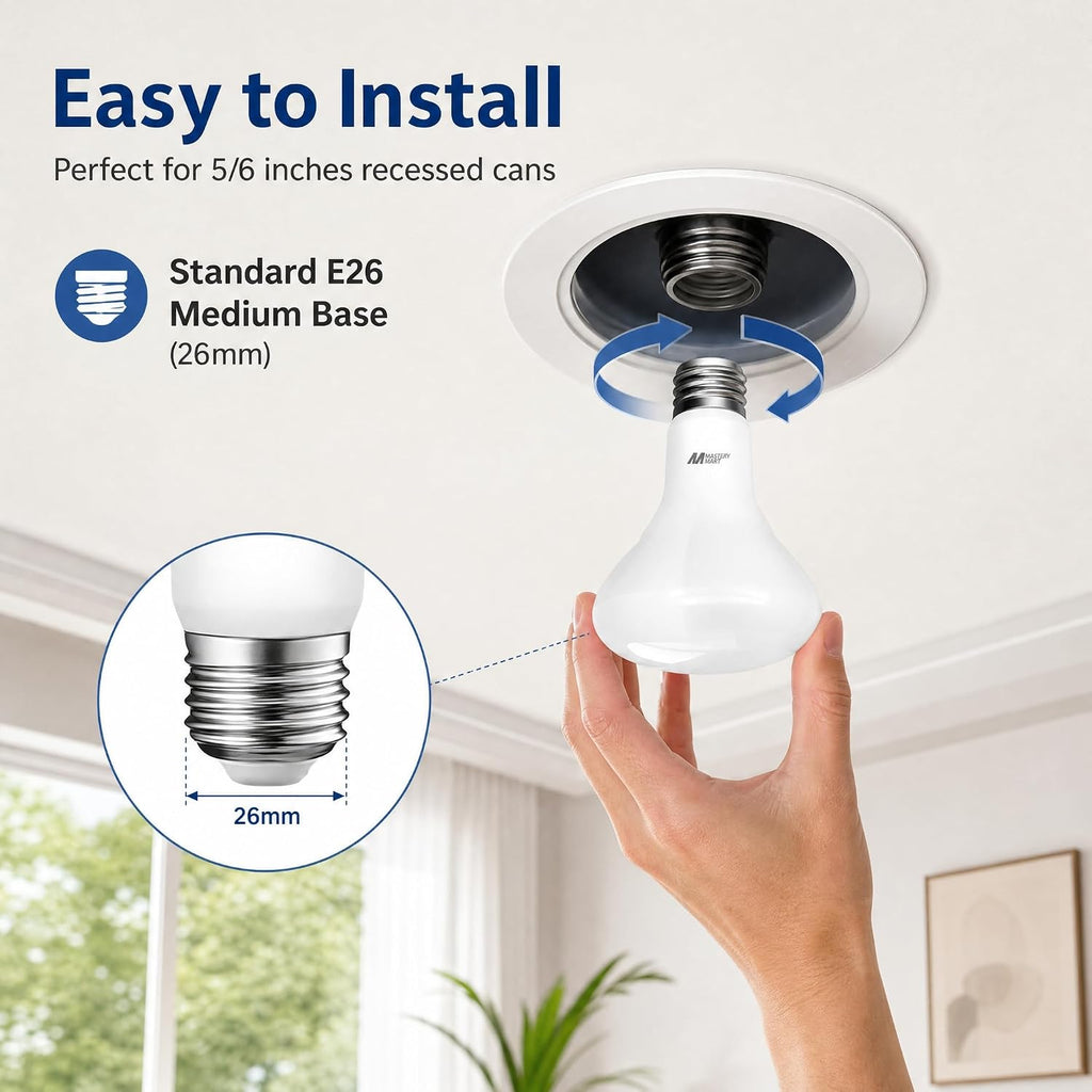 12 Pack BR30 LED Light Bulb, E26 Led Bulb 65 watt, 5000K Daylight 10W Dimmable 700 Lumen，Recessed Wide Flood Light