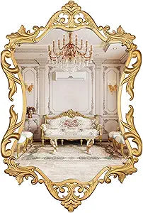 Gold Baroque French Vintage Wall Mirror- 17 * 26.5In Decorative Mirror
