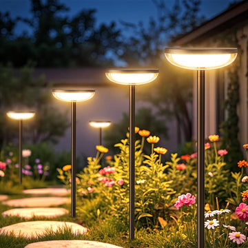 Solar Pathway Lights Outdoor, 6 Pack Tall Solar Garden Lights Outdoor Waterproof for Yard Flower Bed Patio Path