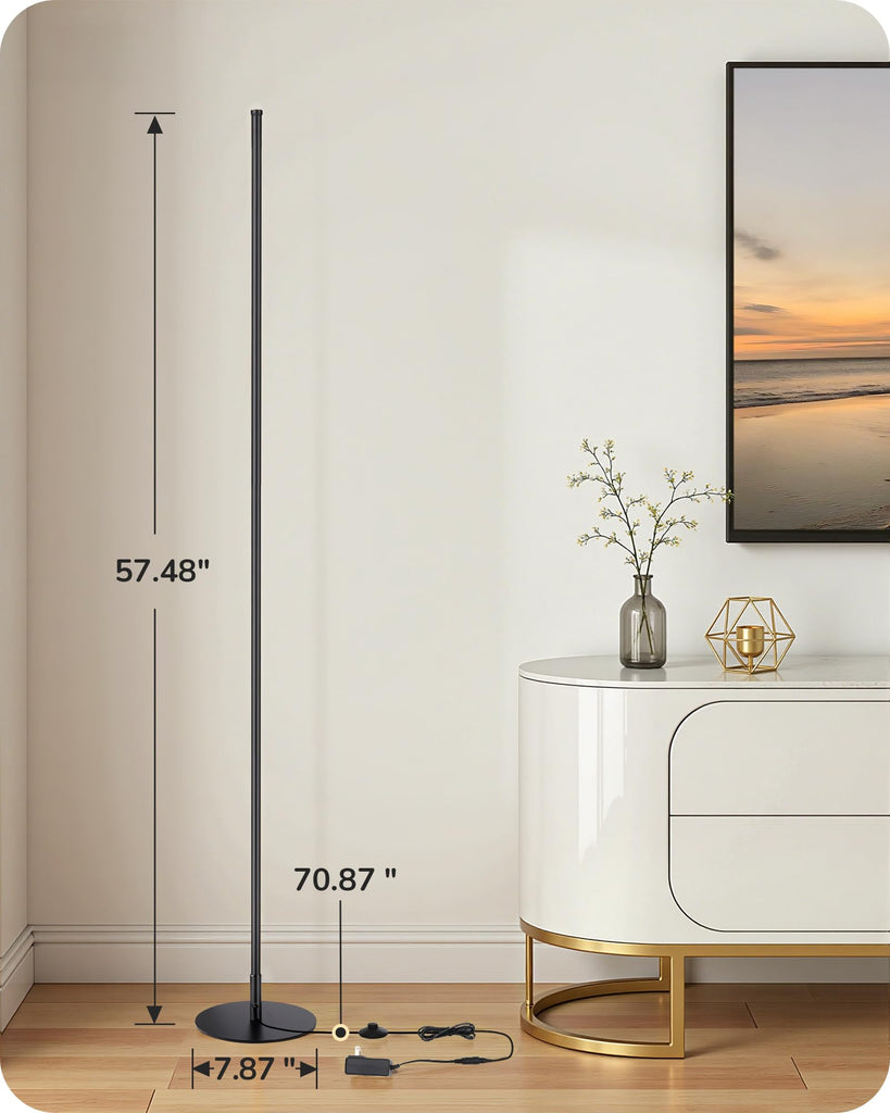 2 Pack 57.5" Floor Lamp with Remote, Dimmable & 7 CCT Adjustable