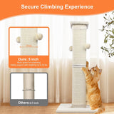 Cat Scratching Post 33 Inch Nature Sisal Cat Scratch Post for Indoor Cats, Large Cat Scratcher Protect Your Furniture