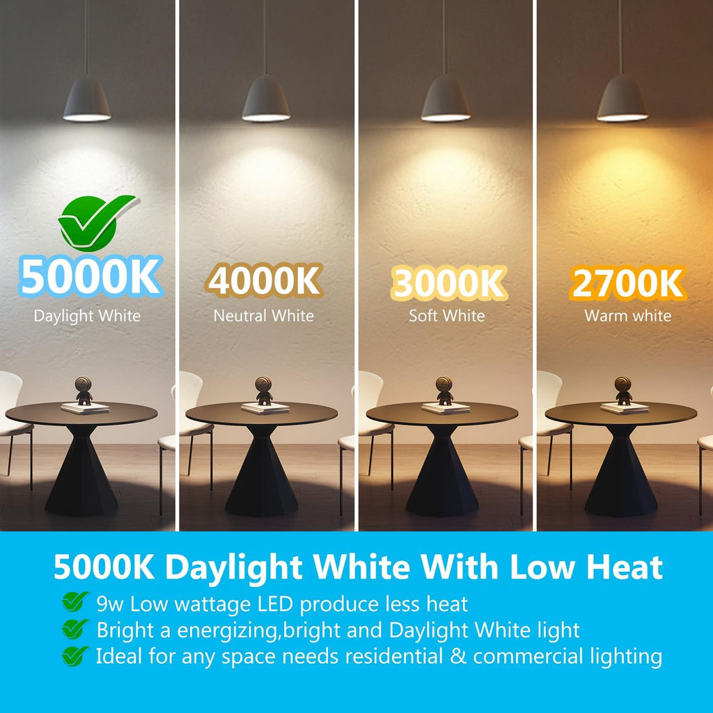 BR30 LED Light Bulbs Indoor Flood Light, 6Pack 5000K Daylight White LED Bulb 65W Equivalent, Dimmable, E26 Base