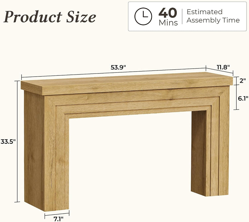 54 Inch Entryway Table, Retangular Console Table, Farmhouse Sofa Table Behind the Couch, Long for Entrance, Hallway